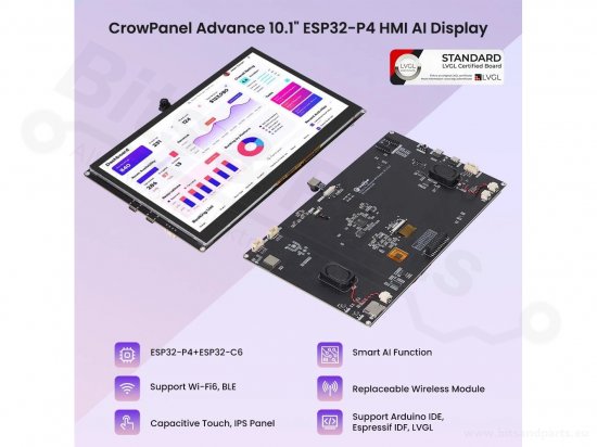 CrowPanel Advanced 10,1 inch | ESP32-P4 HMI AI-display 1024x600 IPS-touchsc